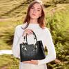 Shoulder Crossbody Bag with Embroidery and Elegant PU Leather Shoulder Multiple Stylish and Perfect for and Popular Handbag In Black NICOLE&DORIS