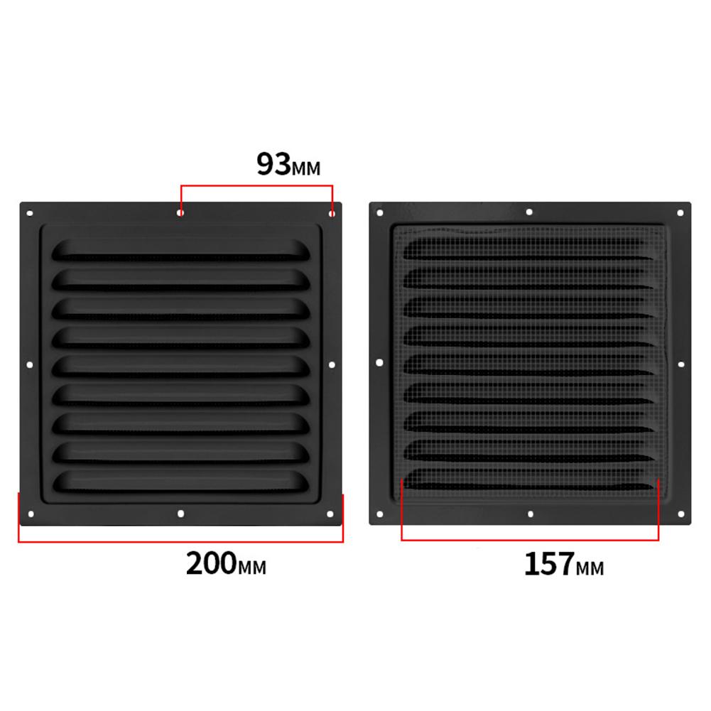 1Pc Air Vent 100-400mm Aluminum Louver Vent Grille Cover Square/rectangle Vent Insect Screen Cover For Kitchen Bathroom