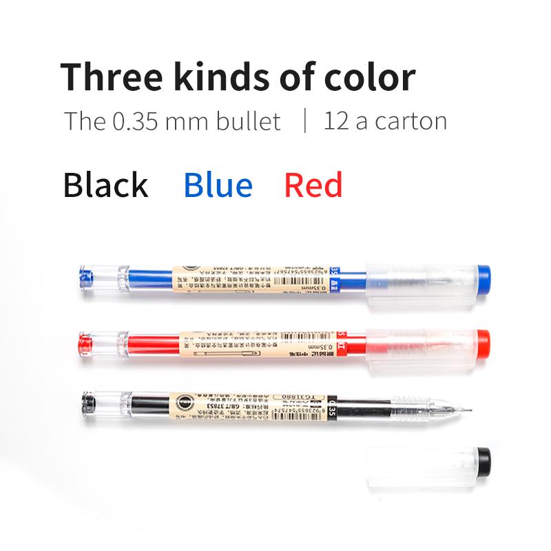 144pcs 0.35mm Gel Pen Set Smooth Writing&Fastdry Black Blue Red Ink Ballpoint Pen Signature Exam School Office Stationery