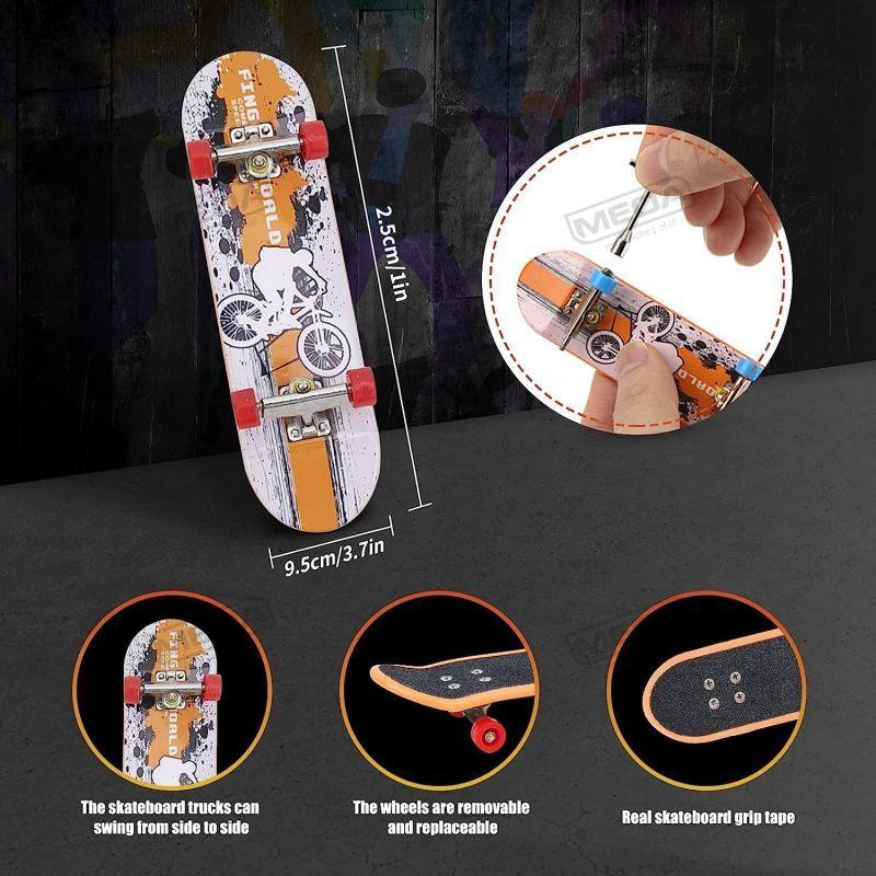 DIY Finger Skatepark 6-in-1 Set Professional Tech Practice Deck Platform Stunt Finger Skateboard Assemble Ramp Park Kits Toys