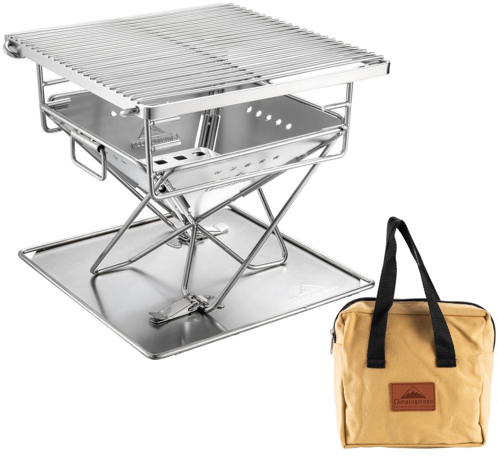 CAMPING MOON Tabletop Fire XS Compact Fire with Canvas Grill, Pit, Pit, Case, X-MINI-Pro