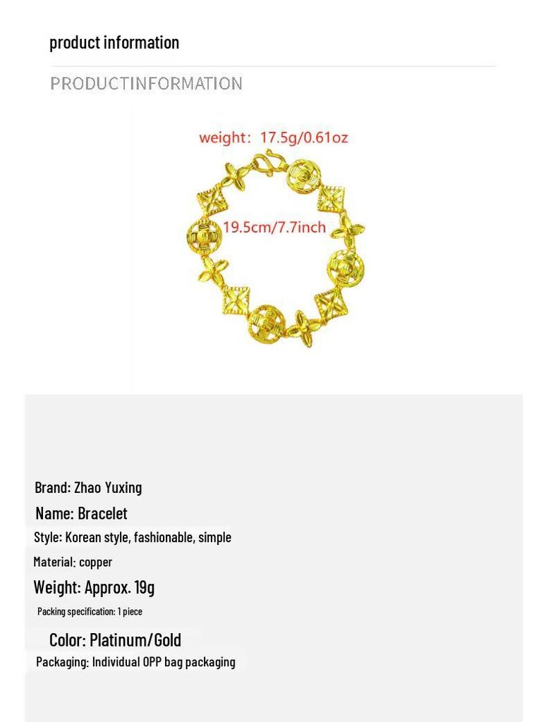 Elegant Four-Leaf Clover Gold-Plated Bracelet: High-End Fashion for Men and Women