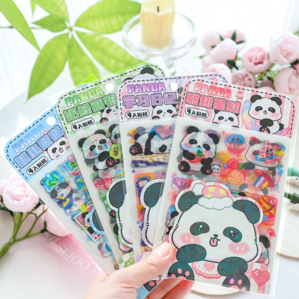 

Модные наклейки Kawaii Panda, декоративные наклейки с забавными животными, наклейки с изображением панды, ручная книга