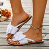 Fashion Women Flat Slippers Lightweight Big Size Sandals Comfortable Leisure Slip-On Shoes Butterfly Knot Beach Slippers Slides Women