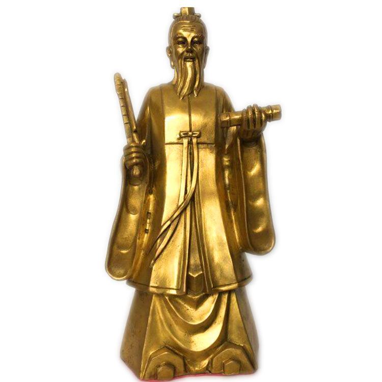 

Taigong Ziya Holding The Divine Staff Fengshen List Jiang Shang Bronze Statue Metal Craft Approximate Length13 жовтий