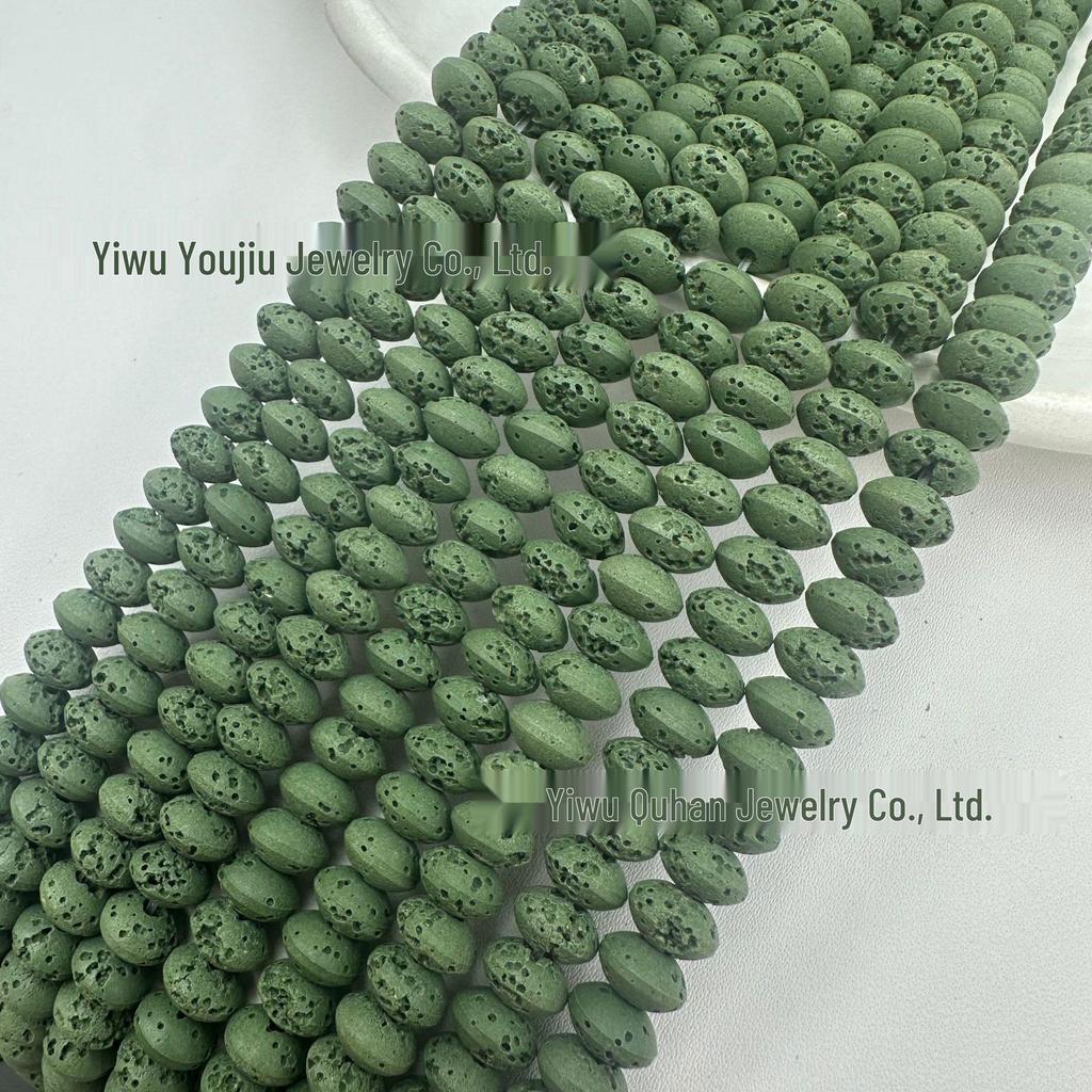 Solid Color Lava Stone Abacus Bead Bracelet Necklace DIY Jewelry Accessories