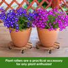 2Pcs Heavy Duty Flower Pot Mobile Tray Universal Wheel Mobile Base Round/Square Wooden Planter Tray Tree Flower Plants Stand