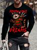 Cartoon Animal Print Men's Long Sleeve T-shirt Casual O-neck Oversized Pullover Autumn Fashion Streetwear High Quality Clothing