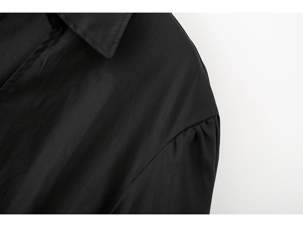 ZG Bow Tie Lace-Up Loose Fit Slim Long Sleeve Shirt - New Design
