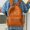 School bag new casual women's school bag solid color fresh and versatile college style school bag college students class backpack tide