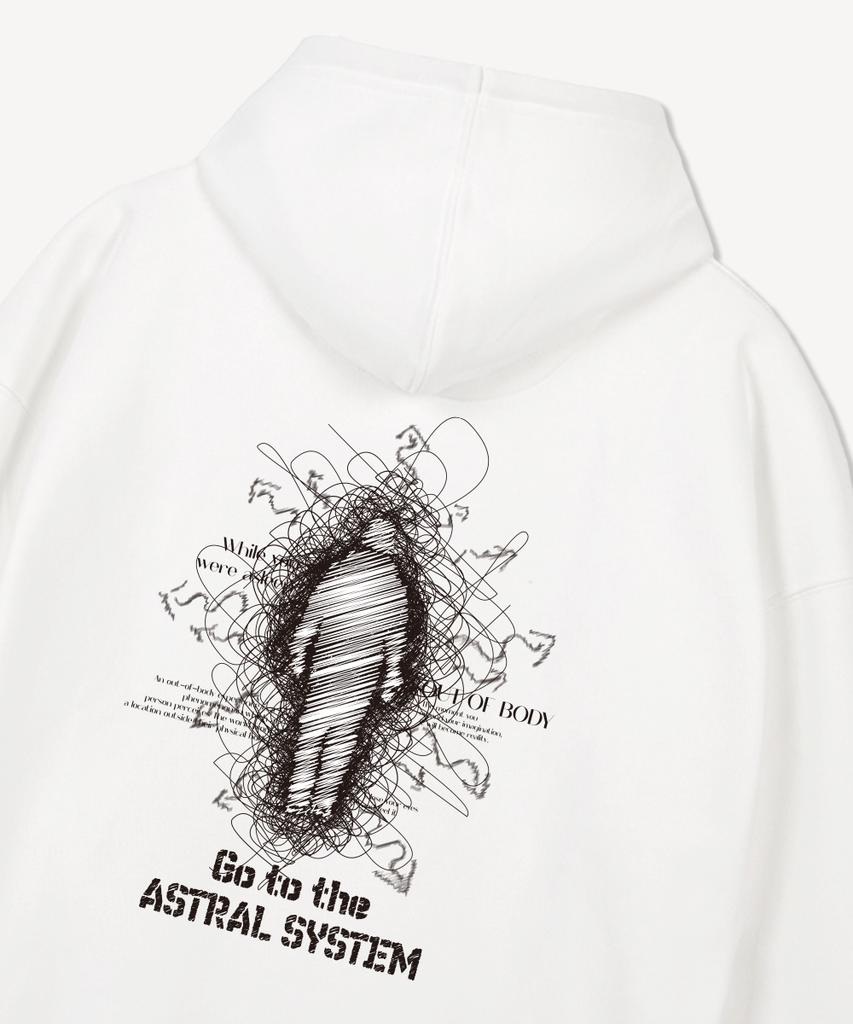 Astral System Oversized Wide Shoulder Hoodie_White