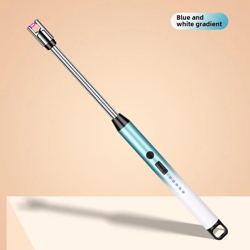 Gradient Color Windproof Electronic Pulse USB Charging Lighter Safety Ignition Switch Outdoor Kitchen Candle Electric Lighters