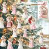 8 pcs 2D Flat Christmas Hanging Ornament Wooden Xmas Decoration  Holiday Party