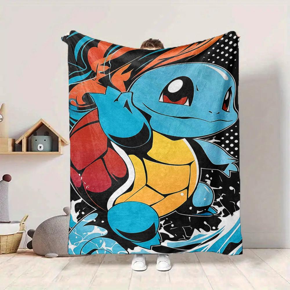 1pc Squirtle Flannel Blanket, Soft Skin Friendly with Digital Printing, Various Sizes Available for Family, Friends, Birthday