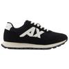 Armani Exchange Lace-Up Flat Round Toe Spliced Lightweight Outdoor Sneakers Low-Top Casual Shoes 3.5cm Men sneakers Black XM001960AF19388MC024