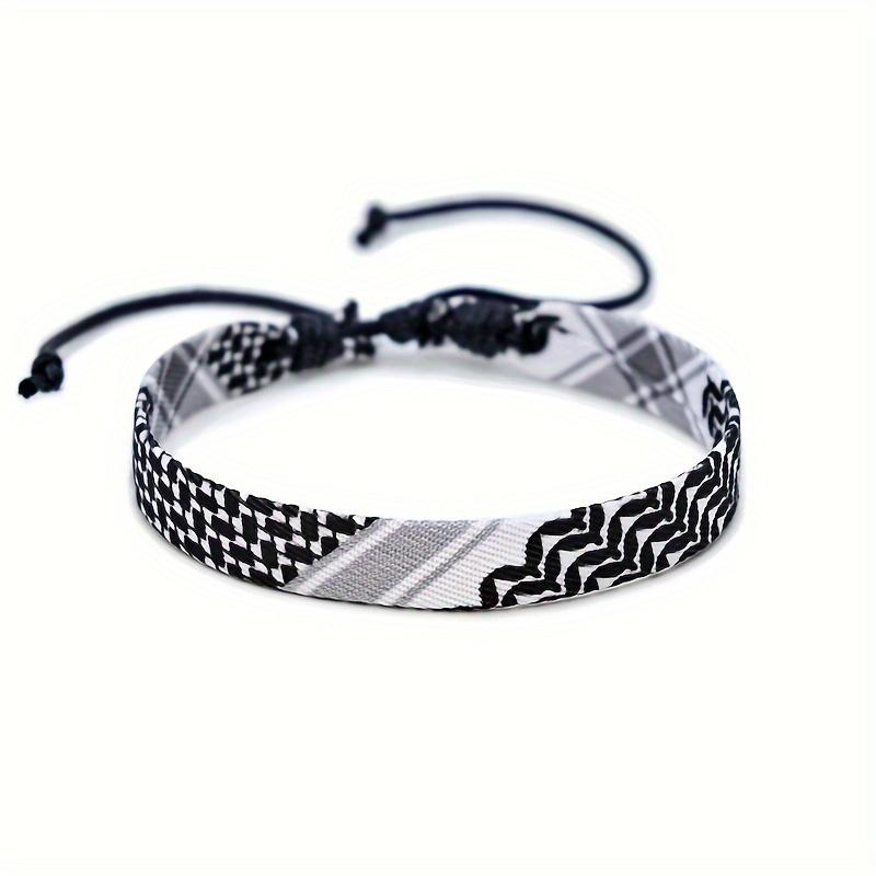 Fashion Crossover Printed Fabric Bracelet Ethnic Style Hand-woven Bracelet Set Simple Hemp Bracelet for Both Men and Women
