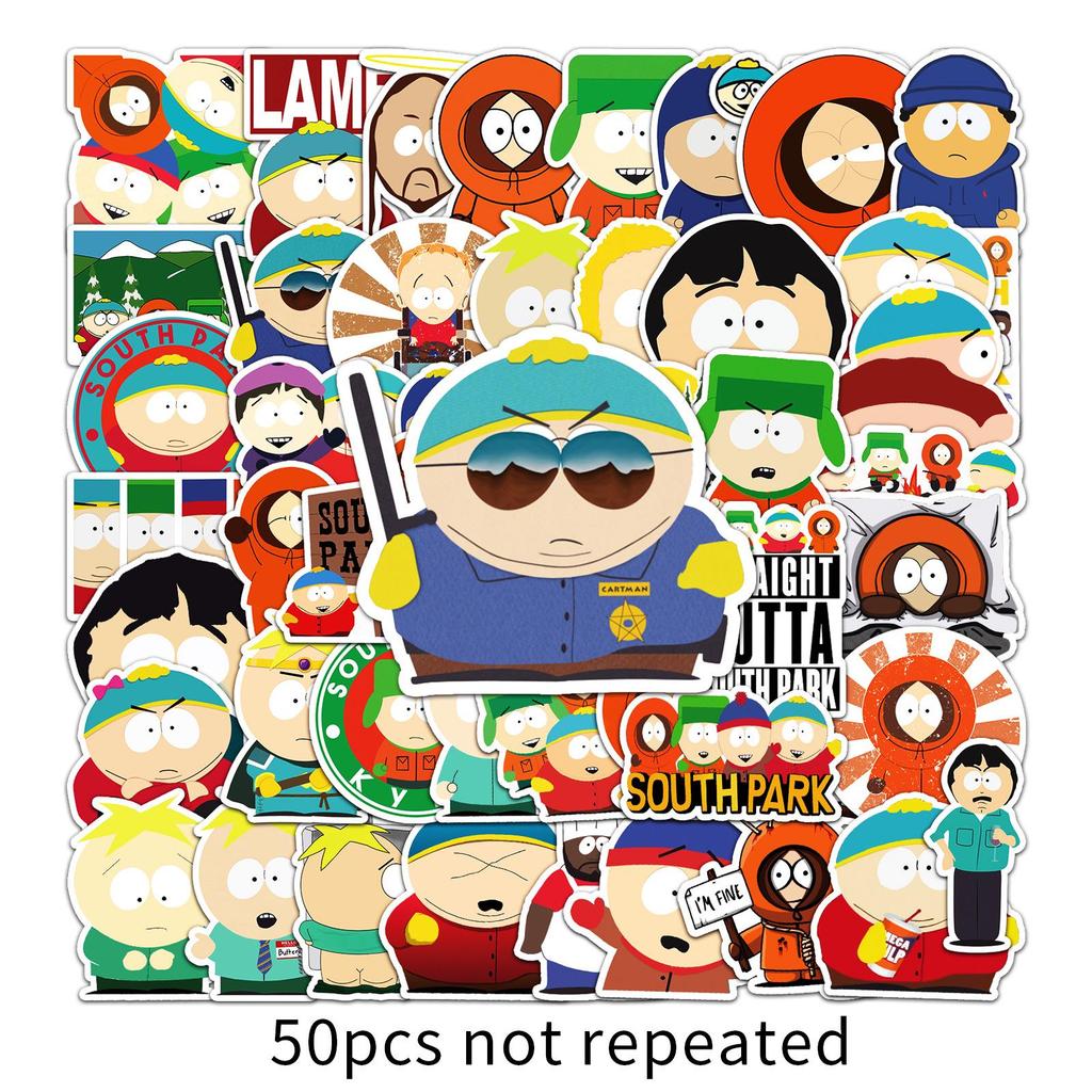 50 South Park Graffiti Cartoon Stickers for Skateboards, Water Bottles, and Suitcases