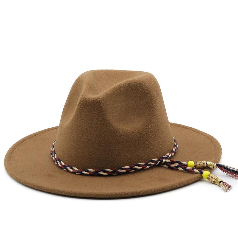 New Wool Wide Brim Floppy Felt Trilby Bowknot Fedora Hat For Elegant Womem Ladies Winter Auturmn Cashmere Gangster Church Hat
