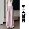 Women's Ice Silk White Wide-Leg Pants - Summer 2025 Collection