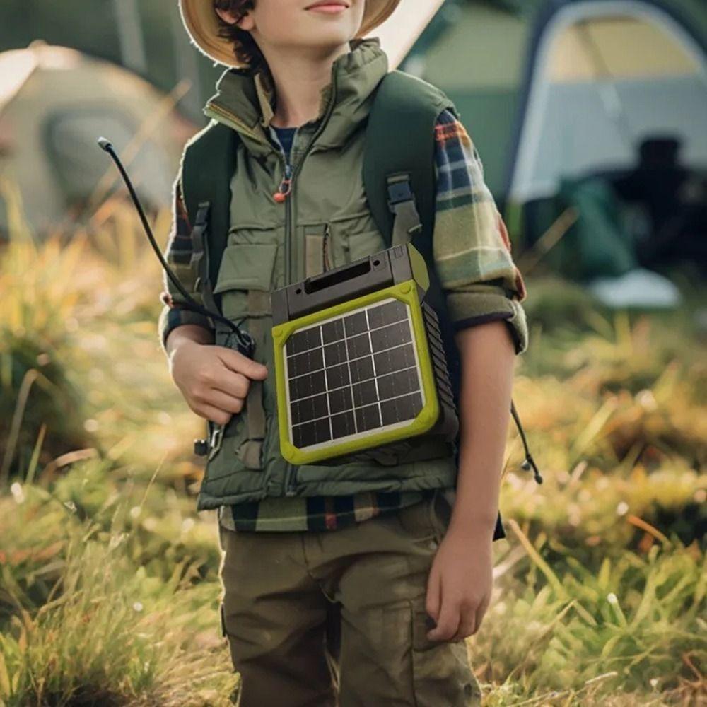 4 Speeds Wind Outdoor Solar Fan 90-Degree Folding Portable Tent Fan Folding Ventilador Tent Use