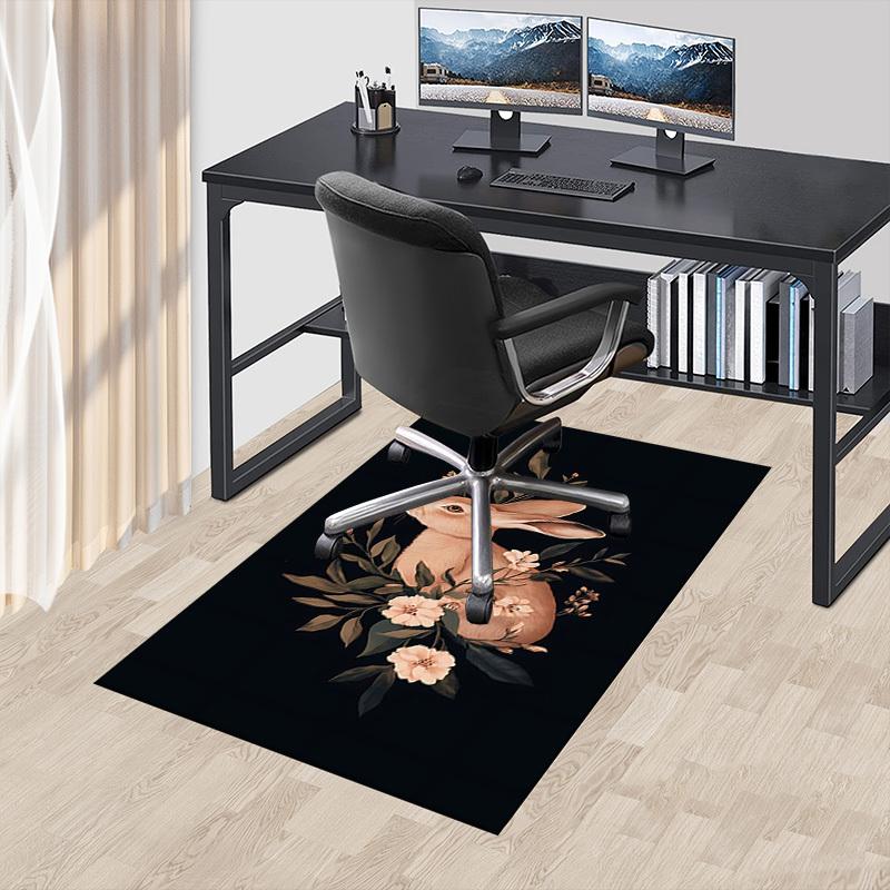 1pc rabbit flowers Carpet Anti Slip Polyester Floor Mat for office.Bedroom