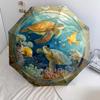 Sea Turtle  Pattern, Automatic Folding Umbrella, Portable and Foldable Design, 8 Ribs, a Christmas or Birthday Gift.