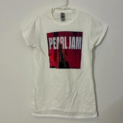 T-shirt Pearl Jam Femme Taille Medium Blanc 'Ten' Musique Grunge Groupe de Rock T-shirt