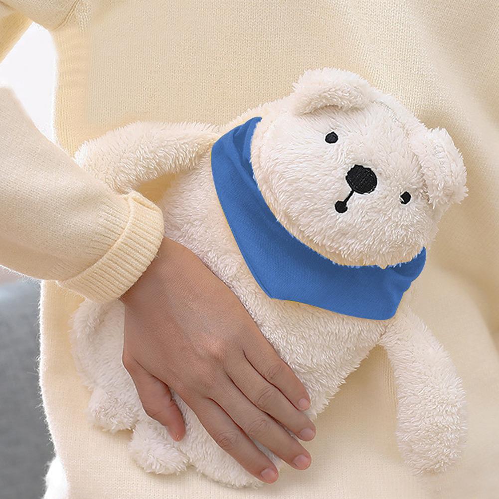 Cute Plush Puppet Hot Water Bottle Bag Warm Hand Feet Warmer Water Injection Bag for Home