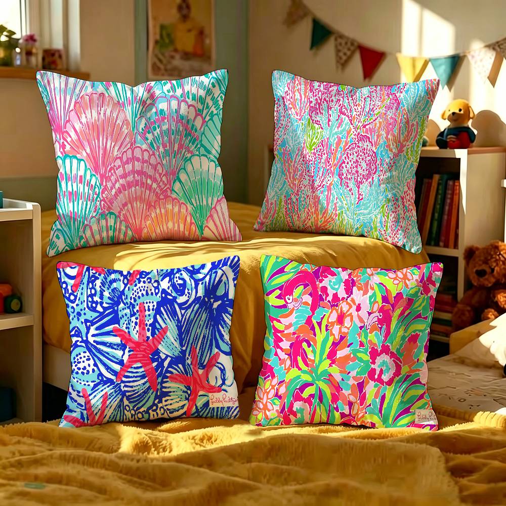 Fashion L-Lilly pulitzer Anime Personalized Pillow Cover Kids Bedroom Wild Party Decor Pillowcase kid Birthday shower Gift