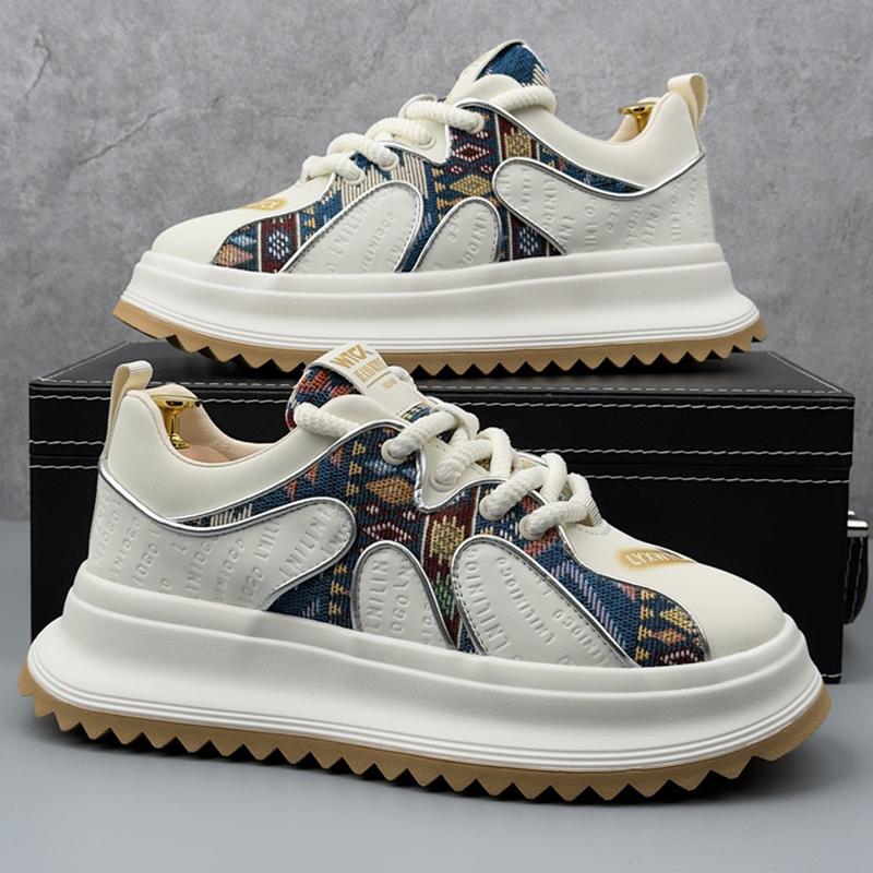Fashion Vintage Fashion New Designers Men's All Match Patchwork Causal Shoes Flats Moccasins Walking Sneakers Zapatillas Hombre