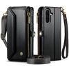 For Samsung Galaxy A56 5G Leather Case CASEME C36 Zipper Multiple Card Slots Phone Cover with Straps