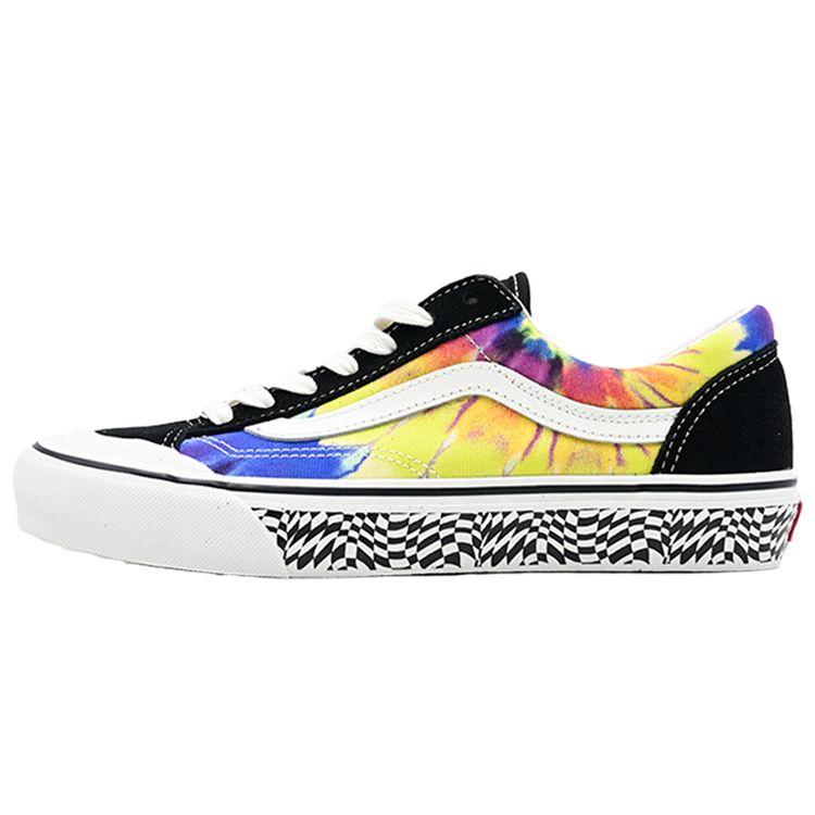 Vans Style 36 Sf Fabric Leather Tie-Dye Floral Lightweight Durable Low-Top Skate Shoes Unisex sneaker Black VN0A3ZCJ26T