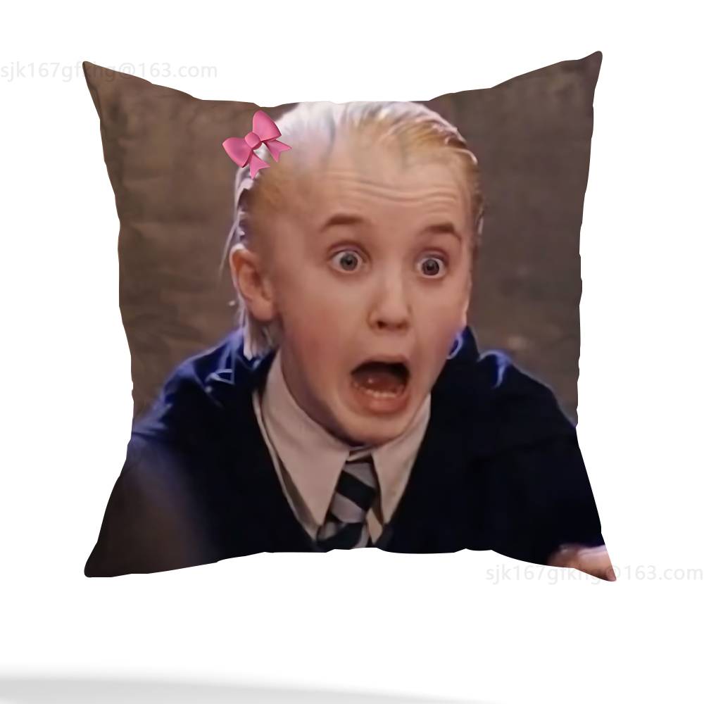Actor D-Draco M-Malfoy Pillow Case Square Double-Sided Printing Short Plush Sofa Cushion Cover Bedroom Bedside Pillow