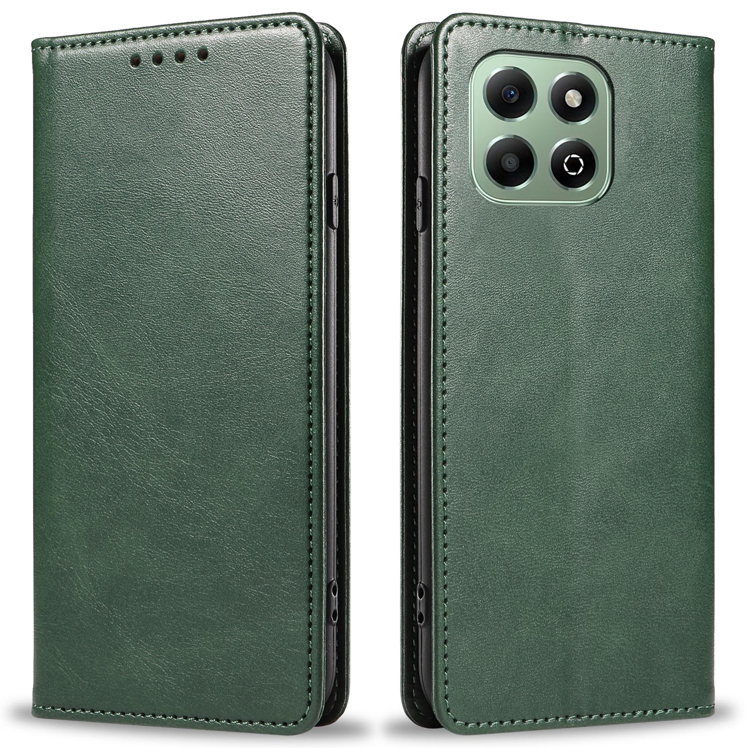 

Для Honor X6b 4G Чехол Сильный Магнитный Кожаный Чехол для Телефона Текстура Теленка Green