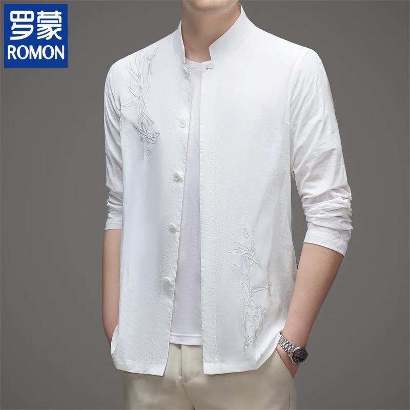 ROMON Men's New Chinese Style Lightweight Long-Sleeve Shirt