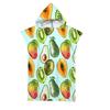 Hooded Bath Towel Robe Poncho Swimming Beach Towel Surf Man Lady Fast Quick Dry Bathrobe Beachwear-Fruit Watermelon Dragon Fruit