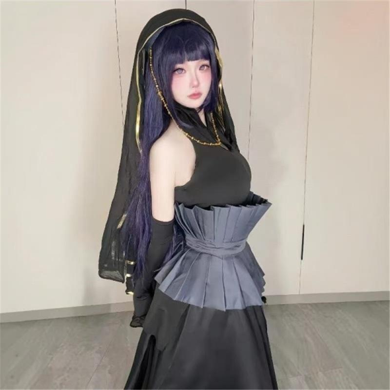 The Last Hyūga Hinata Black Wedding Dress Cosplay Anime Clothing Halloween Costumes For Women Gothic Black Dresses ACGN Party
