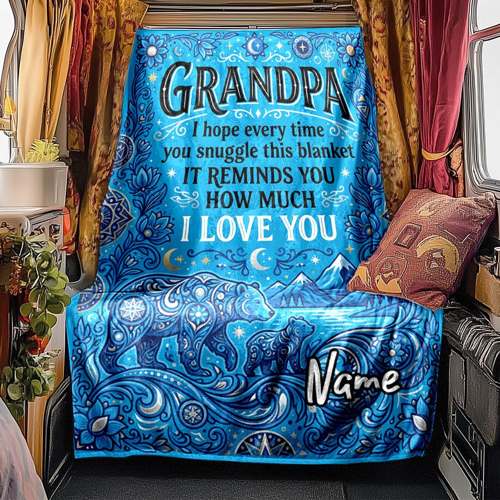 Grandpa'S Love Blanket Gift Blanket Ultrasoft Great For Sofa Couch Office Bed Picnics Four Seasons Universal Versatile Accessory Ideal Gift For