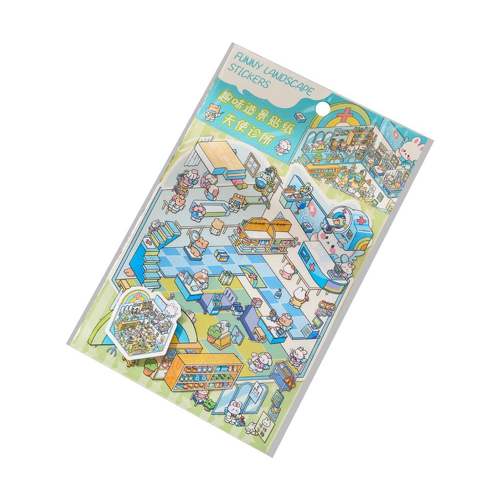DIY stress-relieving and fun landscape decoration stickers Adhesive Diy Hand Account Diary Album Scrapbooking Craft Supplies