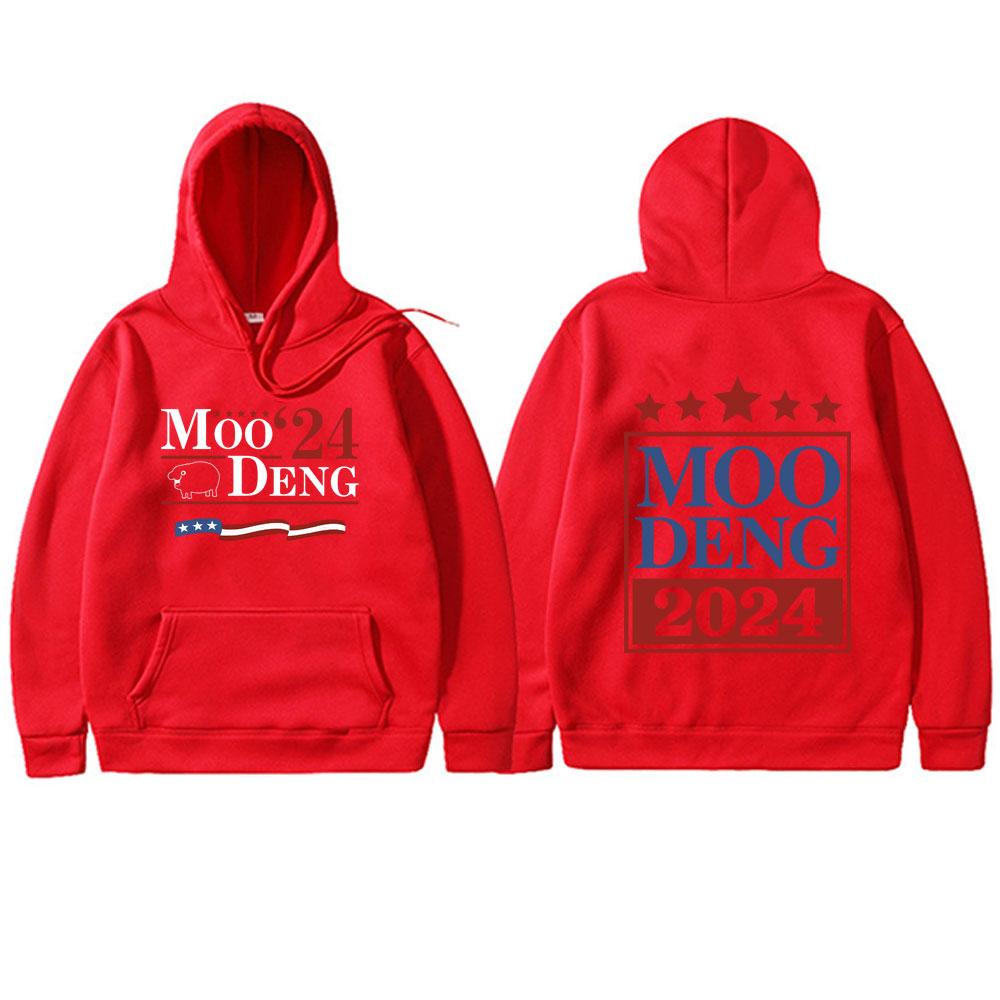 Baby Hippo Moo Deng Funny Meme Double Sided Print Hoodie Men Women Fashion Casual Hooded Tracksuit Male Oversized Fleece Hoodies