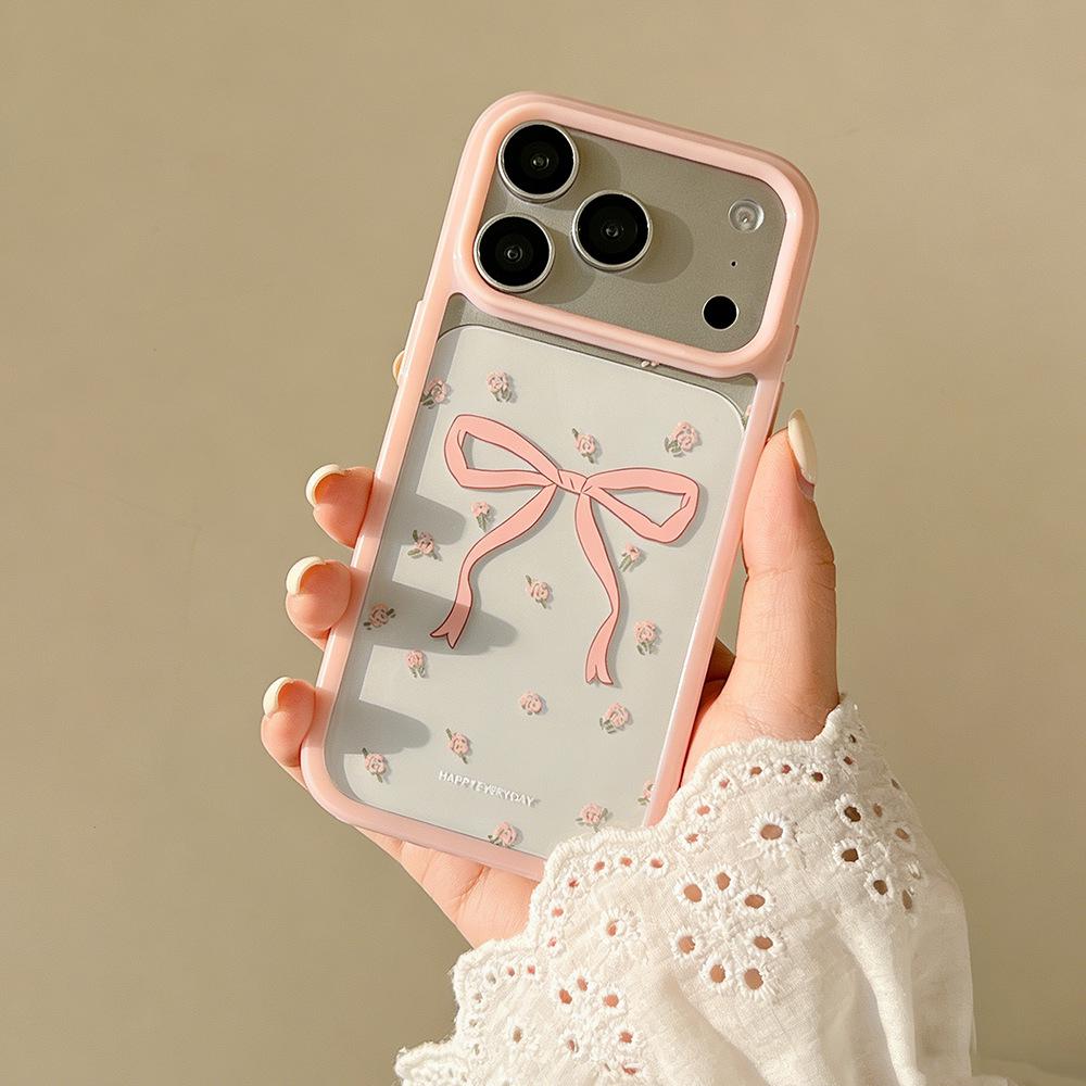 Floral Bow Drop-Proof Transparent Phone Case for iPhone 17Promax/16/15 - Spring Style 