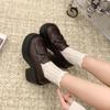 women's thick soled shoes Hot Sale Women Retro Pumps High Heels Fashion comfort Loafers Woman Uniform Shoes Ladies