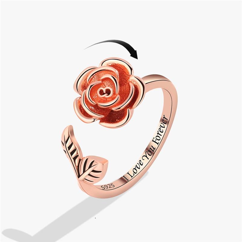 Fidget Spinner Ring Angst für Frauen Kristall Blume Auge Stern Mond Planet Ringe Drehen Anti Stress Verlobung Schmuck
