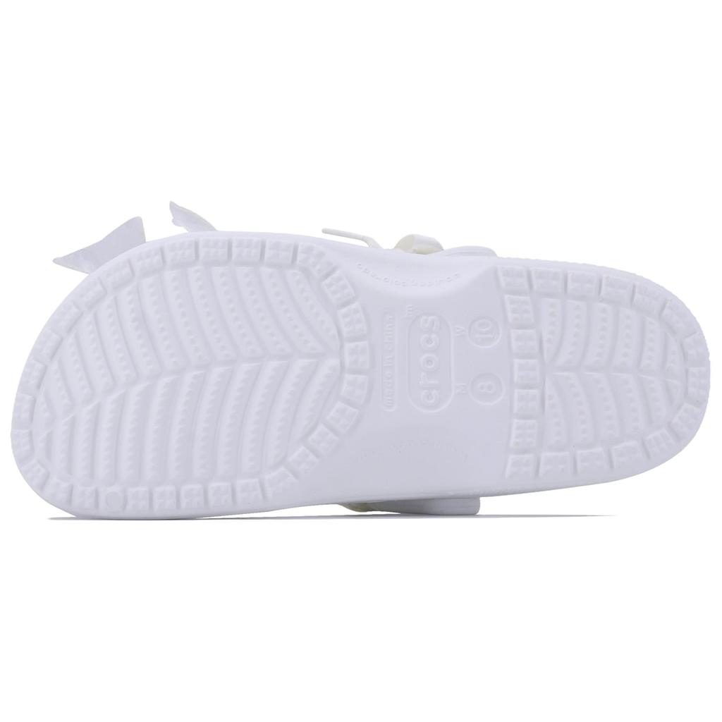 Crocs Classic clog Spring Letter SDS EVA Preppy Cute and Sweet Versatile Classic Beach Trendy Korean Hole Shoes Unisex White