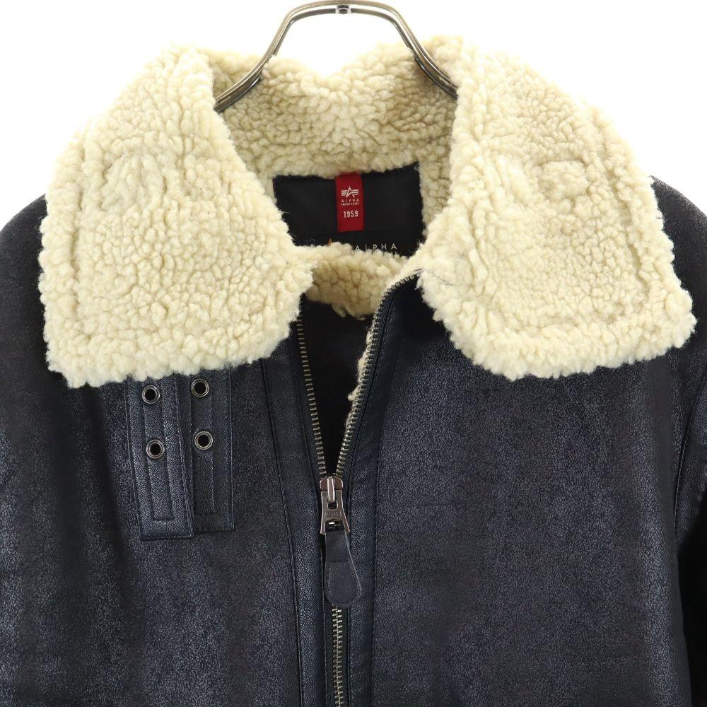 ALPHA INDUSTRIES INC Long Sleeve Bore Flight Jacket M Black Men's Used