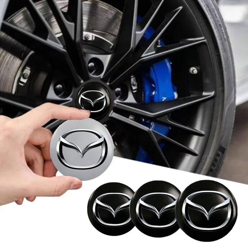 AAET1 Car Wheel Center Hub Cap Rim Cover Emblem Stickers for Mazda M3 M6 MP Skyactiv Axela Atenza Biante BT-50 CX-30 Accessories
