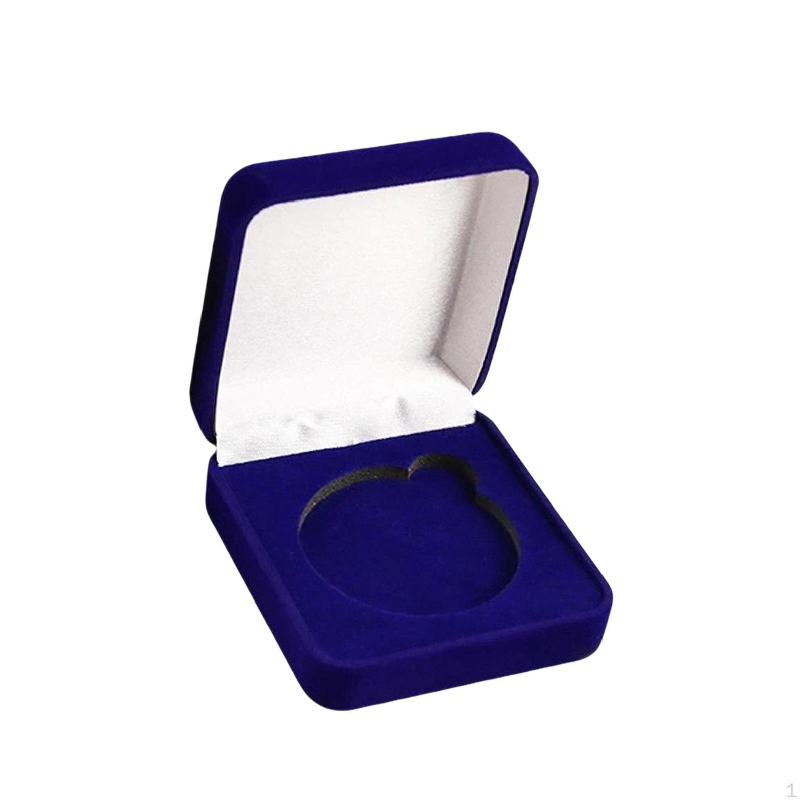 

Challenge Coin Storage Box Scratch Resistance Fit 60mm Sizes Collection Case Coins Presentation синий