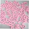 100pcs Wooden Letters Craft Wood Letters Wood Decor Wood Craft Shapes Letter Embellishments Wooden Letter Shapes Wedding Decoration Pink Crafts