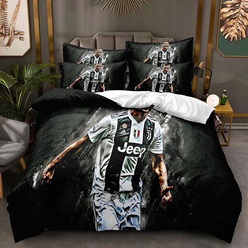 Ronaldo Messi 3D Print Football Star Duvet Cover & Pillowcase Set