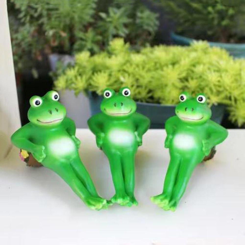 3Pcs Resin Handstand Frog Planter Pot Feet Miniature Frog Figurines Planter for Home